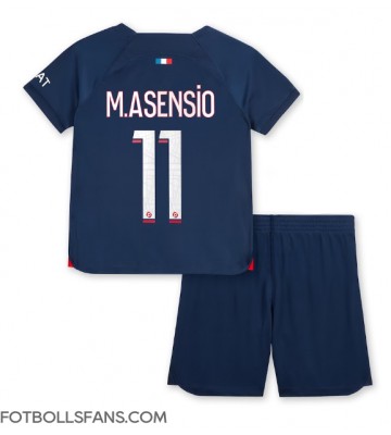 Paris Saint-Germain Marco Asensio #11 Replika Hemmatröja Barn 2023-24 Kortärmad (+ Korta byxor)